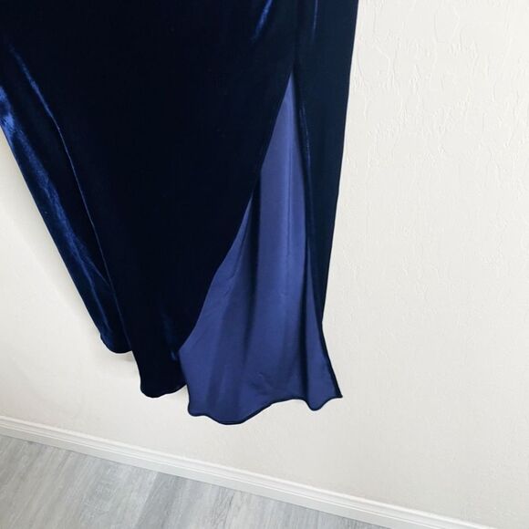 INTERMIX Navy Blue Velvet Maxi Dress - Picture 5 of 8